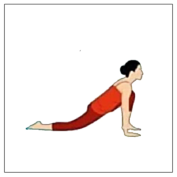 Yoga - a way to Healthy Body & Mind - Ashwa Sanchalanasana (Equestrian Pose)  - Mantra - ॐ भानवे नमः (Om Bhanave Namah), means salutations to he who  illumines. Place the hands